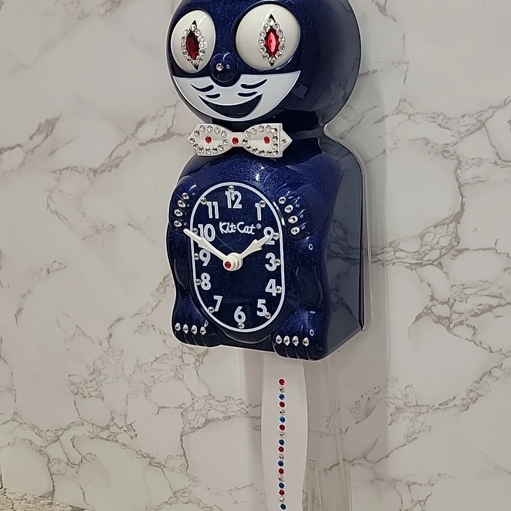 Rare Jeweled Red, White & Galaxy Blue Kit-Cat Klock LIMITED EDITION - Picture 14 of 16